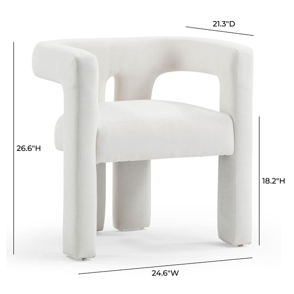 Sloane Bone White Recycled Fabric Chair TOV-D54350 TOV Furniture