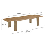 Polly Natural Ash Extendable Rectangular Dining Table TOV-D54351 TOV Furniture