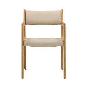 TOV Furniture Ari Cream Performance Vegan Leather Dining Chairs - Set of 2, Mid-Century Style, Easy Care & Comfort TOV-D54353