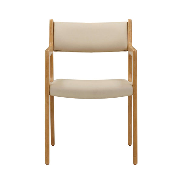 TOV Furniture Ari Cream Performance Vegan Leather Dining Chairs - Set of 2, Mid-Century Style, Easy Care & Comfort TOV-D54353