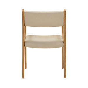 TOV Furniture Ari Cream Performance Vegan Leather Dining Chairs - Set of 2, Mid-Century Style, Easy Care & Comfort TOV-D54353