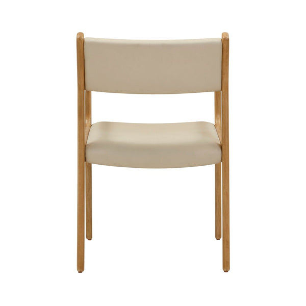 TOV Furniture Ari Cream Performance Vegan Leather Dining Chairs - Set of 2, Mid-Century Style, Easy Care & Comfort TOV-D54353