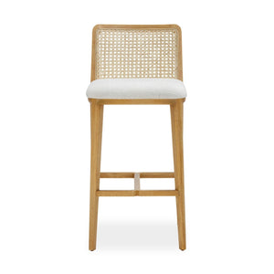 TOV Furniture Gerri Stylish Tweed & Rattan Counter Stool for Kitchen or Bar - Durable, Easy-Care, Handmade Design TOV-D54381