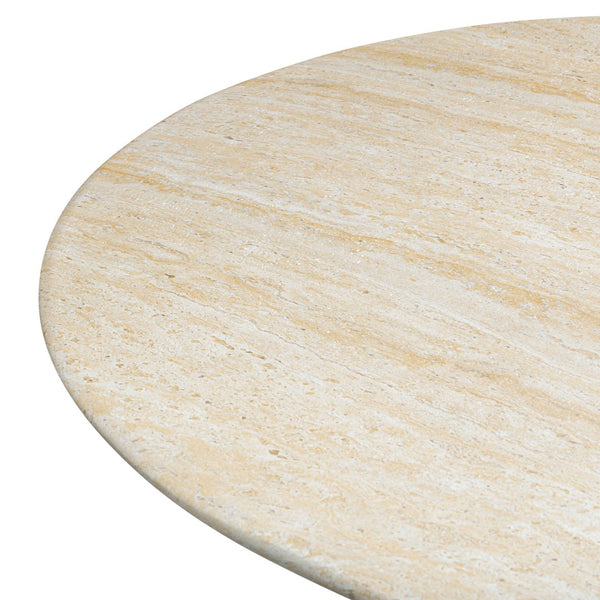 TOV Furniture Brut 86" Concrete Patterned Oval Dining Table - Stylish Indoor/Outdoor Centerpiece for Gatherings Travertine TOV-D54407