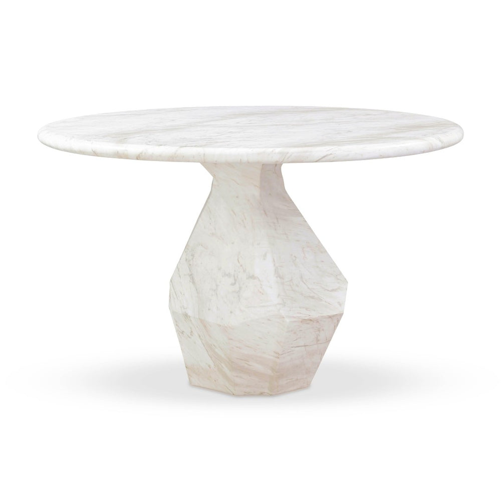 TOV Furniture Esme 48" Round Faux Marble Dining Table - Chic Indoor/Outdoor Centerpiece with Durable Design TOV-D54416