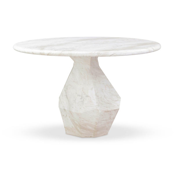 TOV Furniture Esme 48" Round Faux Marble Dining Table - Chic Indoor/Outdoor Centerpiece with Durable Design TOV-D54416