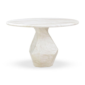 TOV Furniture Esme 48" Round Faux Marble Dining Table - Chic Indoor/Outdoor Centerpiece with Durable Design TOV-D54416