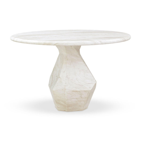 TOV Furniture Esme 48" Round Faux Marble Dining Table - Chic Indoor/Outdoor Centerpiece with Durable Design TOV-D54416