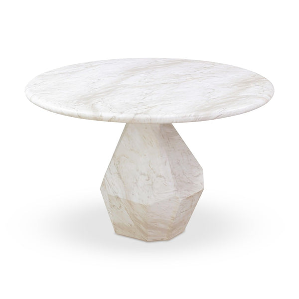 TOV Furniture Esme 48" Round Faux Marble Dining Table - Chic Indoor/Outdoor Centerpiece with Durable Design TOV-D54416