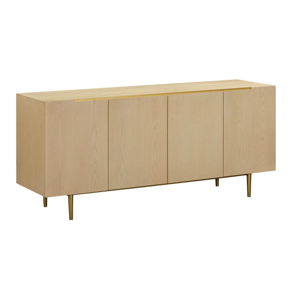 TOV Furniture Echo 70" Natural Ash Sideboard with Soft-Close Doors, Adjustable Shelves & Elegant Metal Accents TOV-D54421