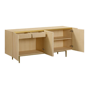 TOV Furniture Echo 70" Natural Ash Sideboard with Soft-Close Doors, Adjustable Shelves & Elegant Metal Accents TOV-D54421