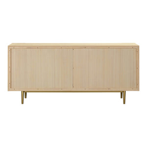TOV Furniture Echo 70" Natural Ash Sideboard with Soft-Close Doors, Adjustable Shelves & Elegant Metal Accents TOV-D54421