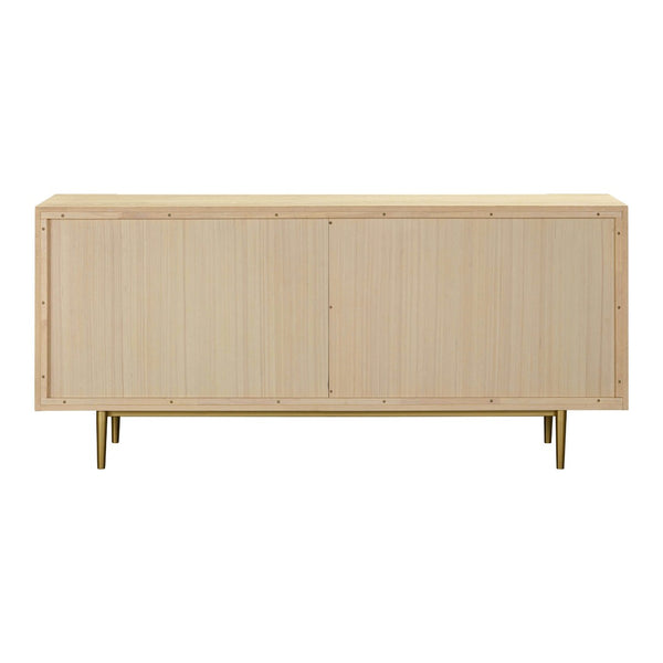 TOV Furniture Echo 70" Natural Ash Sideboard with Soft-Close Doors, Adjustable Shelves & Elegant Metal Accents TOV-D54421