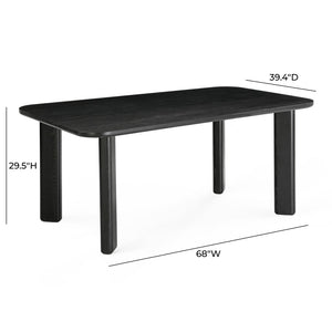TOV Furniture Jodie 68" Black Oak Dining Table - Modern Rectangular Design for Compact Spaces, Seats 6 Comfortably TOV-D54422