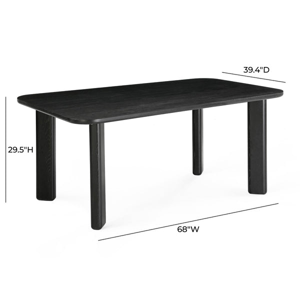 TOV Furniture Jodie 68" Black Oak Dining Table - Modern Rectangular Design for Compact Spaces, Seats 6 Comfortably TOV-D54422