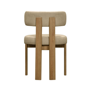 TOV Furniture Odessa Vegan Leather Dining Chair - Retro-Modern Elegance, Eco-Friendly Comfort for Every Meal Taupe TOV-D54436