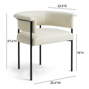 TOV Furniture Taylor Performance Vegan Leather Dining Chair – Modern Comfort and Durable Elegance for Dining Spaces Cream TOV-D54479