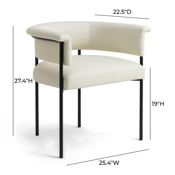 TOV Furniture Taylor Performance Vegan Leather Dining Chair – Modern Comfort and Durable Elegance for Dining Spaces Cream TOV-D54479