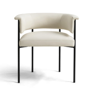 Tov Furniture Taylor Performance Dining Chair - Stylish, Stain-resistant Upholstery With Sturdy Iron Legs For Comfort Cream Plywood,Stainless Steel,Vegan Leather Tov-d54479