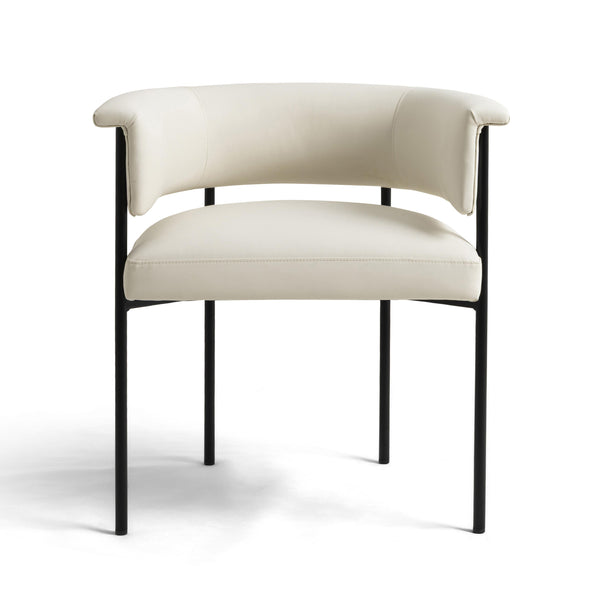 Tov Furniture Taylor Performance Dining Chair - Stylish, Stain-resistant Upholstery With Sturdy Iron Legs For Comfort Cream Plywood,Stainless Steel,Vegan Leather Tov-d54479