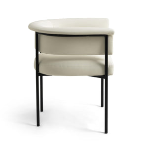 Tov Furniture Taylor Performance Dining Chair - Stylish, Stain-resistant Upholstery With Sturdy Iron Legs For Comfort Cream Plywood,Stainless Steel,Vegan Leather Tov-d54479