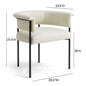 Tov Furniture Taylor Performance Dining Chair - Stylish, Stain-resistant Upholstery With Sturdy Iron Legs For Comfort Cream Plywood,Stainless Steel,Vegan Leather Tov-d54479