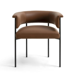 TOV Furniture Taylor Performance Vegan Leather Dining Chair – Modern Comfort and Durable Elegance for Dining Spaces Brown TOV-D54480