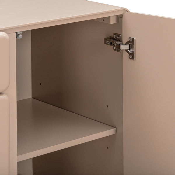 TOV Furniture Tammy 48" Taupe Buffet - Mid-Century Modern Minimalist Storage with Soft-Close Doors & Drawers TOV-D54485