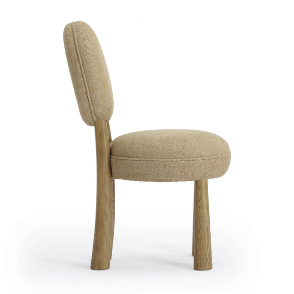 Tov Furniture Sulley Dining Chair - Playful Basketweave Design With Sturdy Cushioned Backrest For Comfort Honey Fabric,Plywood,Wood Tov-d54491