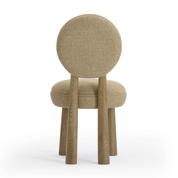 Tov Furniture Sulley Dining Chair - Playful Basketweave Design With Sturdy Cushioned Backrest For Comfort Honey Fabric,Plywood,Wood Tov-d54491