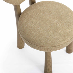 Tov Furniture Sulley Dining Chair - Playful Basketweave Design With Sturdy Cushioned Backrest For Comfort Honey Fabric,Plywood,Wood Tov-d54491