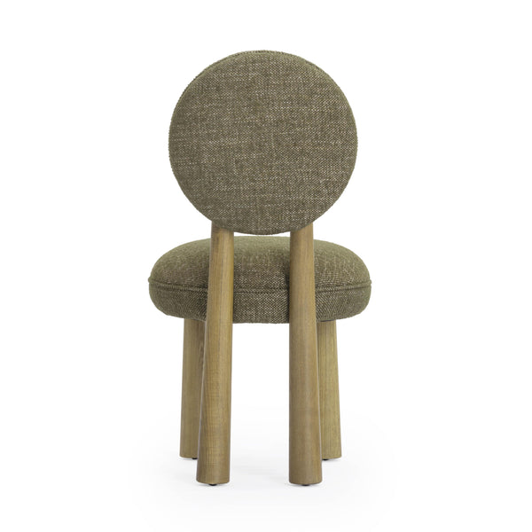 Tov Furniture Sulley Dining Chair - Playful Basketweave Design With Sturdy Cushioned Backrest For Comfort Olive Green Fabric,Plywood,Wood Tov-d54492