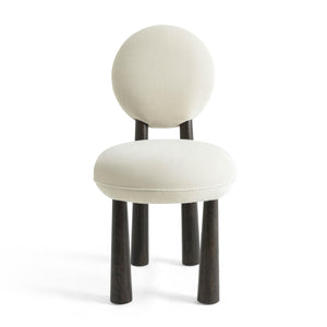 Tov Furniture Sulley Chenille Dining Chair – Whimsical Design With Solid Ash Legs & Cozy Cushioned Backrest Cream Chenille,Plywood,Wood Tov-d54493