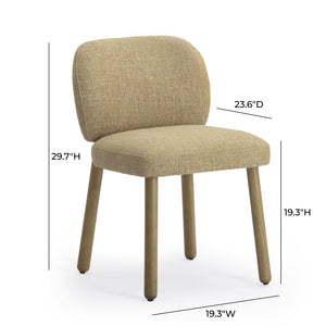 TOV Furniture Foxy Textured Performance Fabric Dining Chair – Modern Comfort with Durable Design for Every Home Honey TOV-D54494