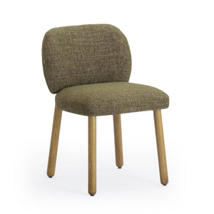 TOV Furniture Foxy Textured Performance Fabric Dining Chair – Modern Comfort with Durable Design for Every Home Olive Green TOV-D54495