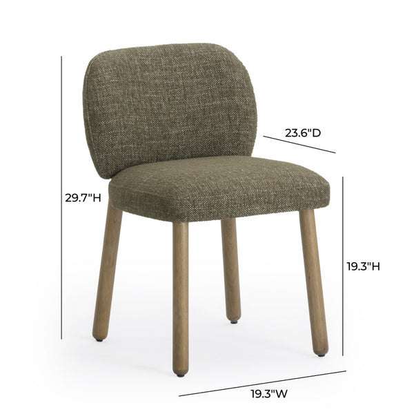 TOV Furniture Foxy Textured Performance Fabric Dining Chair – Modern Comfort with Durable Design for Every Home Olive Green TOV-D54495