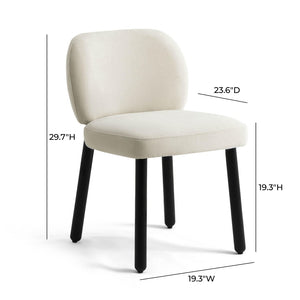 TOV Furniture Foxy Cream Dining Chair - Modern Chenille Upholstery, Solid Wood Frame, Durable & Stylish Comfort TOV-D54496
