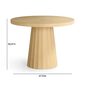TOV Furniture Meri Natural Round Dining Table - Coastal-Inspired Design with Sculptural Base for Modern Homes 41" TOV-D54502