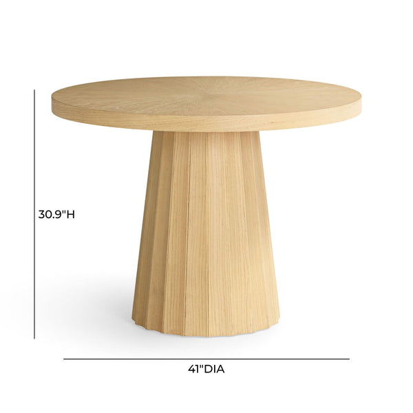 TOV Furniture Meri Natural Round Dining Table - Coastal-Inspired Design with Sculptural Base for Modern Homes 41" TOV-D54502