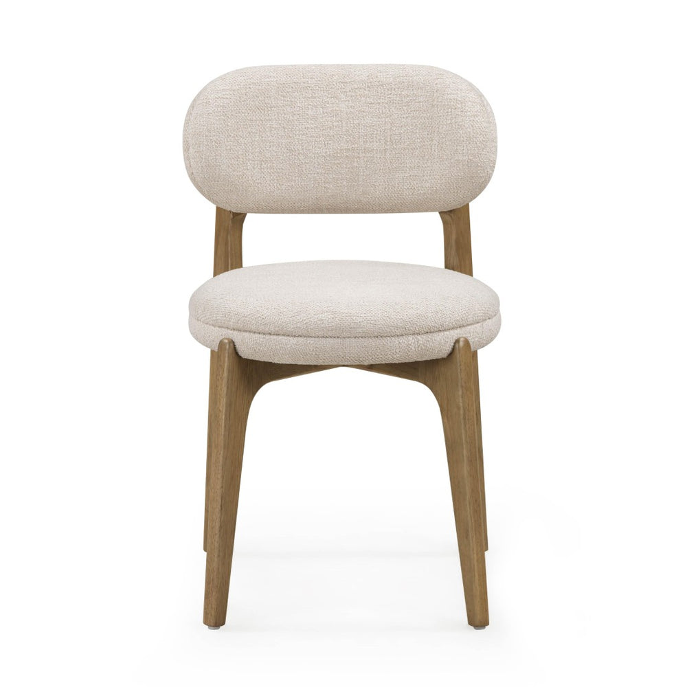 TOV Furniture Carnation Dining Chair - Elegant Mid-Century Design with Water-Repellent Fabric & Solid Wood Frame Cream TOV-D54506
