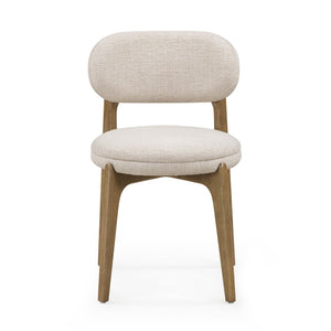 TOV Furniture Carnation Dining Chair - Elegant Mid-Century Design with Water-Repellent Fabric & Solid Wood Frame Cream TOV-D54506