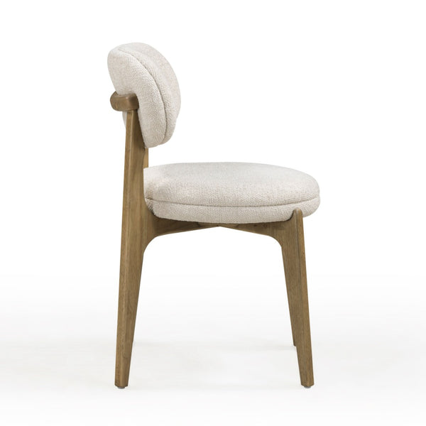 TOV Furniture Carnation Dining Chair - Elegant Mid-Century Design with Water-Repellent Fabric & Solid Wood Frame Cream TOV-D54506