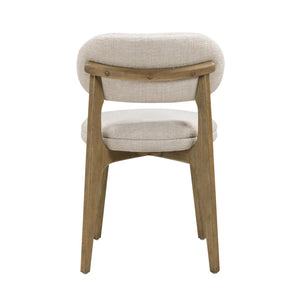 TOV Furniture Carnation Dining Chair - Elegant Mid-Century Design with Water-Repellent Fabric & Solid Wood Frame Cream TOV-D54506