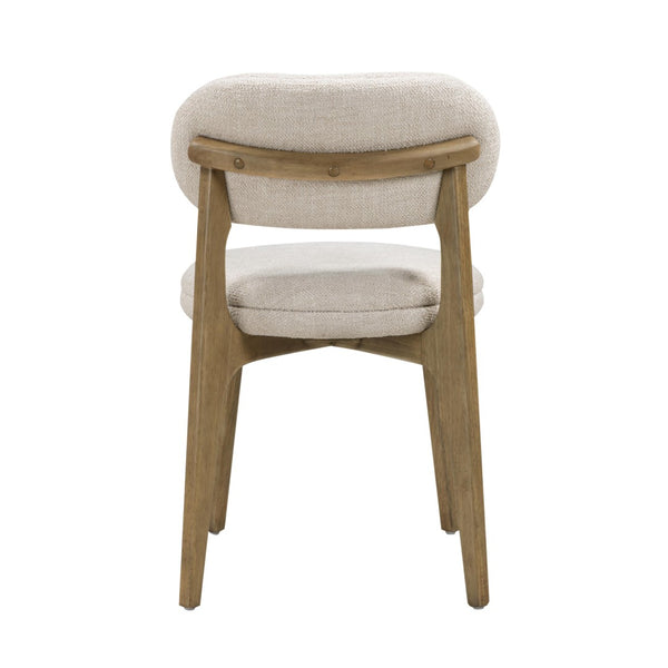 TOV Furniture Carnation Dining Chair - Elegant Mid-Century Design with Water-Repellent Fabric & Solid Wood Frame Cream TOV-D54506
