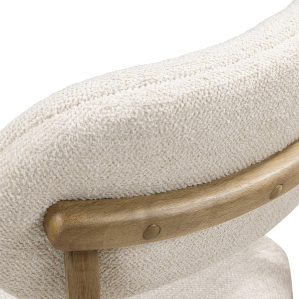 TOV Furniture Carnation Dining Chair - Elegant Mid-Century Design with Water-Repellent Fabric & Solid Wood Frame Cream TOV-D54506