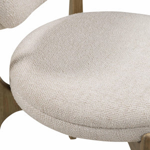 TOV Furniture Carnation Dining Chair - Elegant Mid-Century Design with Water-Repellent Fabric & Solid Wood Frame Cream TOV-D54506
