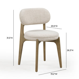 TOV Furniture Carnation Dining Chair - Elegant Mid-Century Design with Water-Repellent Fabric & Solid Wood Frame Cream TOV-D54506