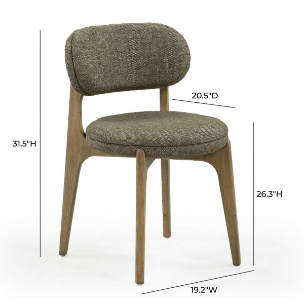 TOV Furniture Carnation Dining Chair - Elegant Mid-Century Design with Water-Repellent Fabric & Solid Wood Frame Forest Green TOV-D54507