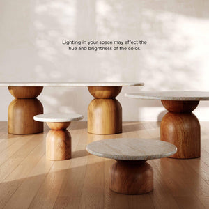 TOV Furniture Cynthia 87" Oval Concrete Dining Table - Faux Travertine Elegance for Indoor & Outdoor Spaces TOV-D54510