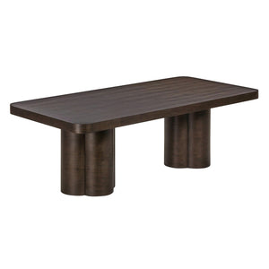 TOV Furniture Bambi 90" Rectangular Dining Table - Rustic Ash Veneer with Sculptural Legs for Modern Elegance TOV-D54511